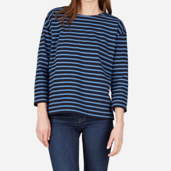 Everlane Blue Striped Top - Picture 1 of 7